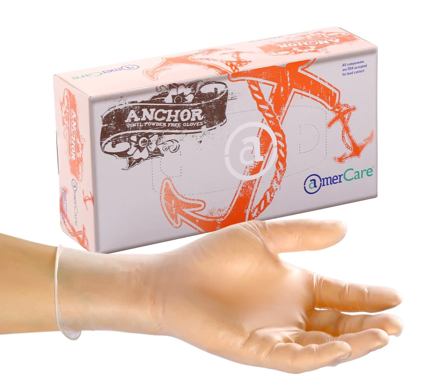 [006006-03] Vinyl Gloves, Powder Free, Size: Medium, Color: Clear, General Purpose, FDA Approved for Food Contact, 100 Gloves/Box; 10 Boxes/Cs; 1000 Gloves/cs
