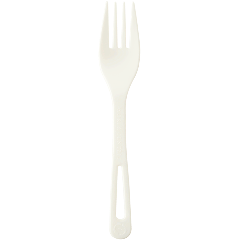 [007054-01] 6.3"  Fork, TPLA, BPI Certified Compostable, Color: White, 1000/cs