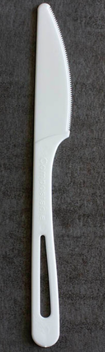 [007009-01] Knife for use with Touchless Utensil Dispenser, Compostable, Length: 6", Material: TPLA, 10 Touchless Refill Packs of 100 Knives; 1000 Knives/cs