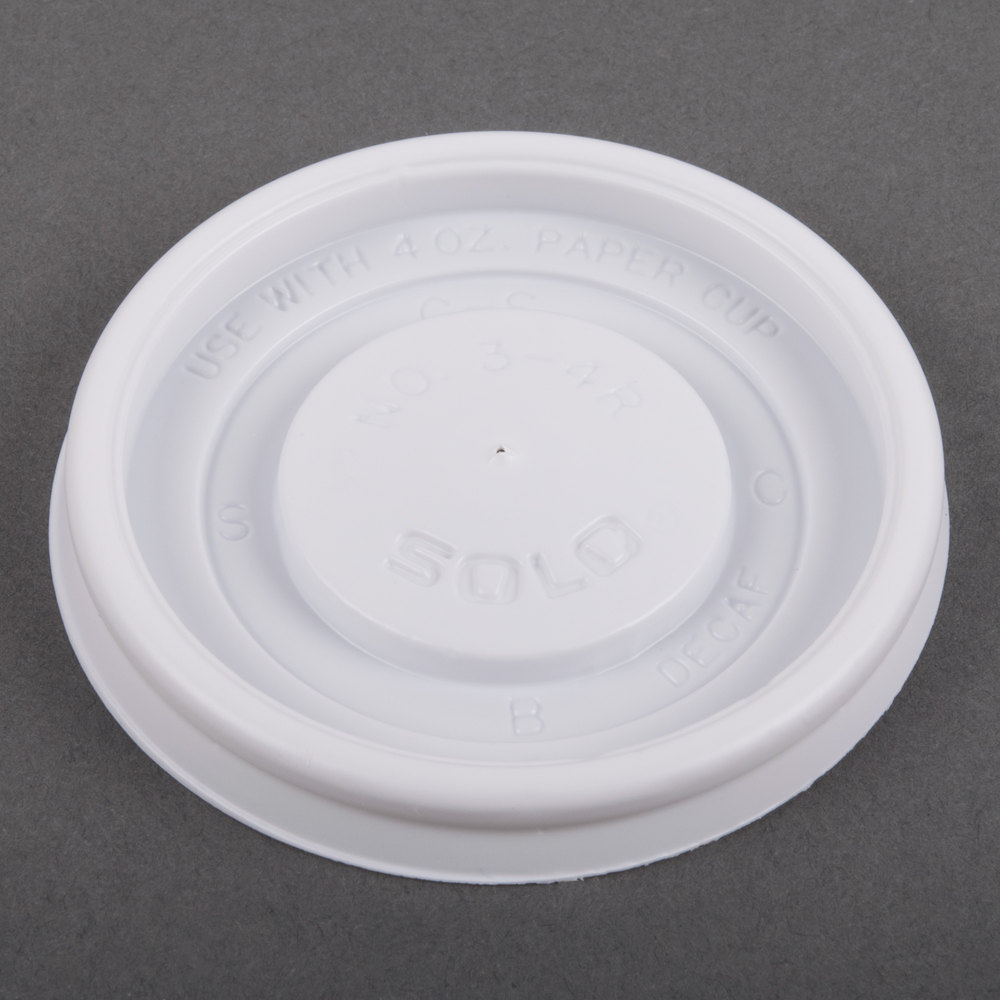 Hot cup flat lid for 4 oz cups, Color: White, 1000/cs