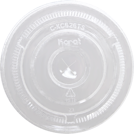 [002029-02] Flat lid with straw slot, Diameter: 95 mm, Fits 100% Recycled Cold Cups, Color: Clear, 2000/cs