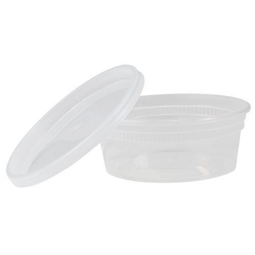 [004211-03] Deli container with matching lid, Capacity: 8 oz, Color: clear, Suitable for hot foods, Microwave, Dishwasher and Freezer Safe, 240 sets/cs