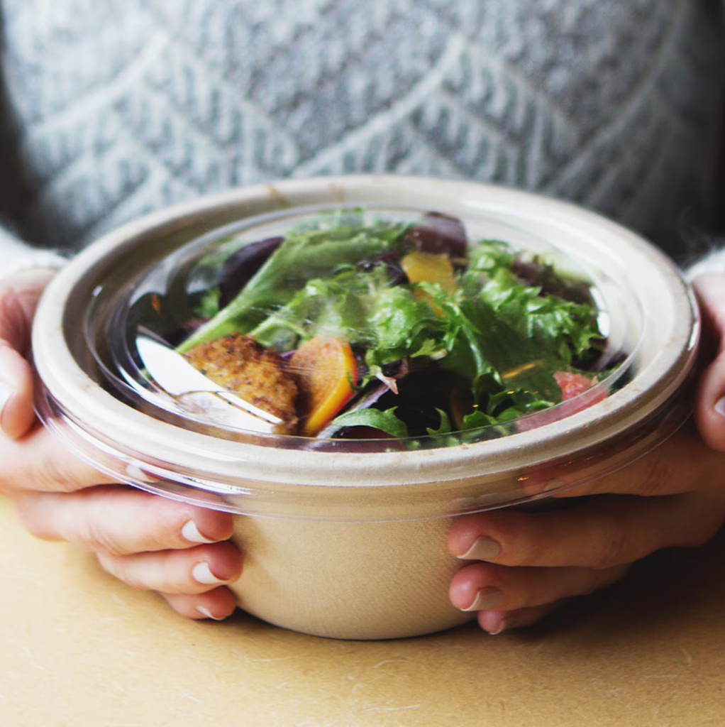 Lid for 16-32 oz plant fiber bowl, Color: Clear, Compostable, 300/cs