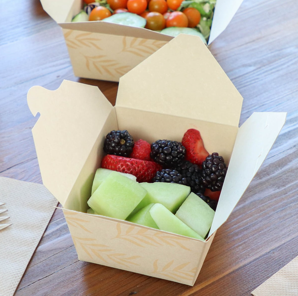 Fold-To-Go Container Eco-Box #1, Size: 4.5"x3.75"x2.5", Color: Kraft, Compostable, 450/cs