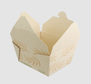 Fold-To-Go Container Eco-Box #1, Size: 4.5"x3.75"x2.5", Color: Kraft, Compostable, 450/cs