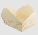 Fold-To-Go Container #3, Size: 8.7"x6.25"x2.5", Capacity: 65 oz, Color: Natural, Material: Tree Free Unbleached Bamboo Paper, Certified Compostable, 200/cs