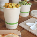 *SPECIAL ORDER ITEM* 32 oz Hot Food Container / Soup Container, Material: PLA Coated Paper, Color: White w/Green Print, Compostable, 500/cs *ESTIMATED DELIVERY 6 TO 8 WEEKS* *NOT RETURNABLE*