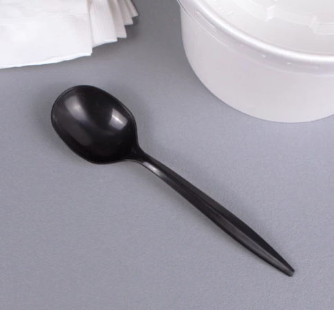 Soup spoon, medium weight, Color: Black, Material: Plastic, 1000/cs