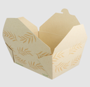 Fold-To-Go Container #4, Size: 8.7"x6.5"x3.5", Capacity: 95 oz, Color: Natural, Material: Tree Free Unbleached Bamboo Paper, Certified Compostable, 160/cs