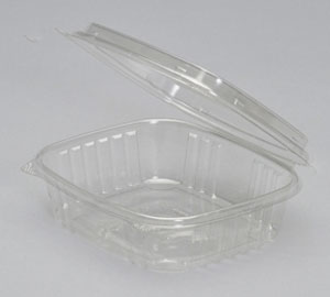 Genpak 24 oz Deli Cont Clear Hinged Hi Dome 7-1/4 x 6-3/8 x 2-9/16" APET 2 / 100