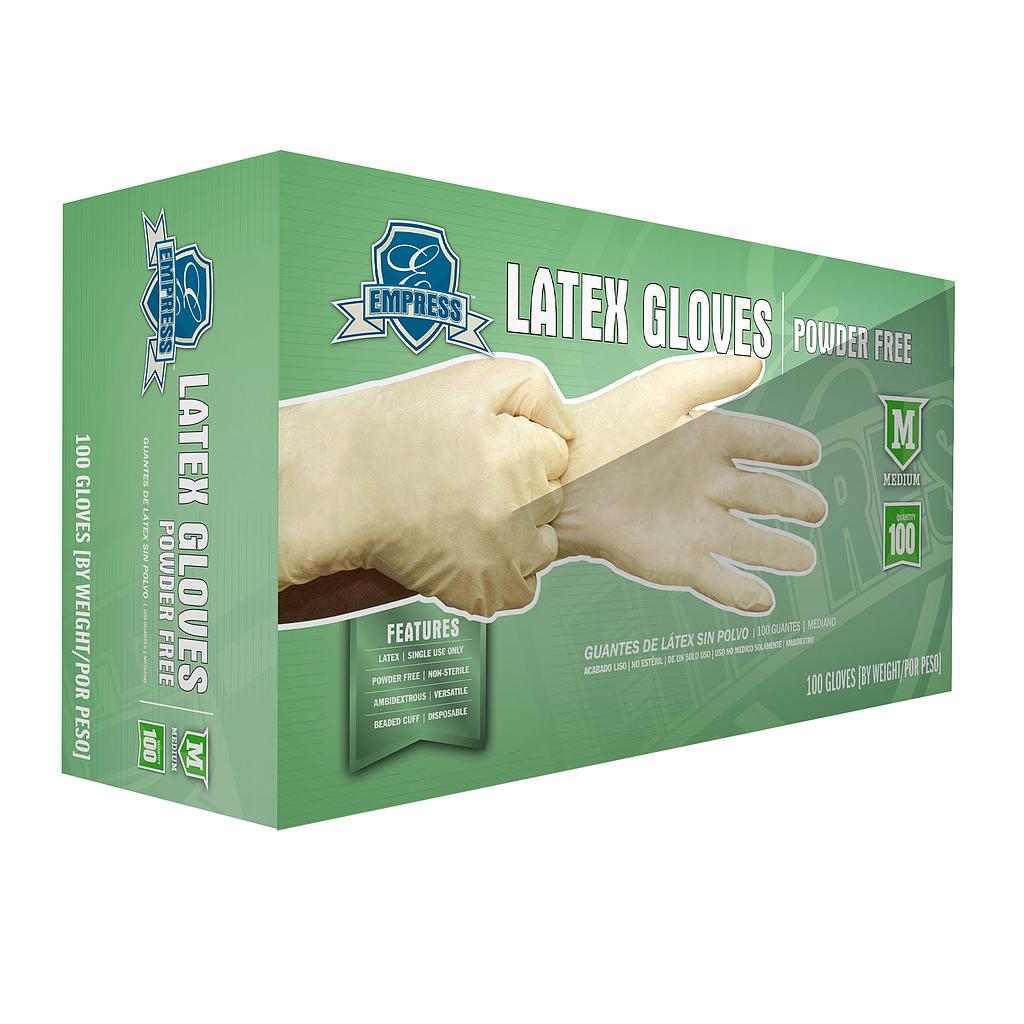 Latex gloves, powder free, Size: medium, Color: clear, 1000/cs