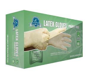 Latex gloves, powder free, Size: Large, Color: Clear, 1000/cs
