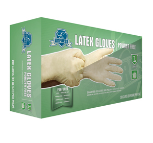 Latex gloves, powder free, Size: large, Color: clear, 1000/cs