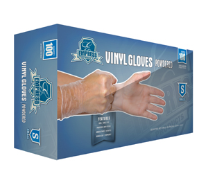 Vinyl Glove, Powdered, Size: Small, 100 Gloves/Box; 10 Boxes/Cs; 1000 Gloves/Cs