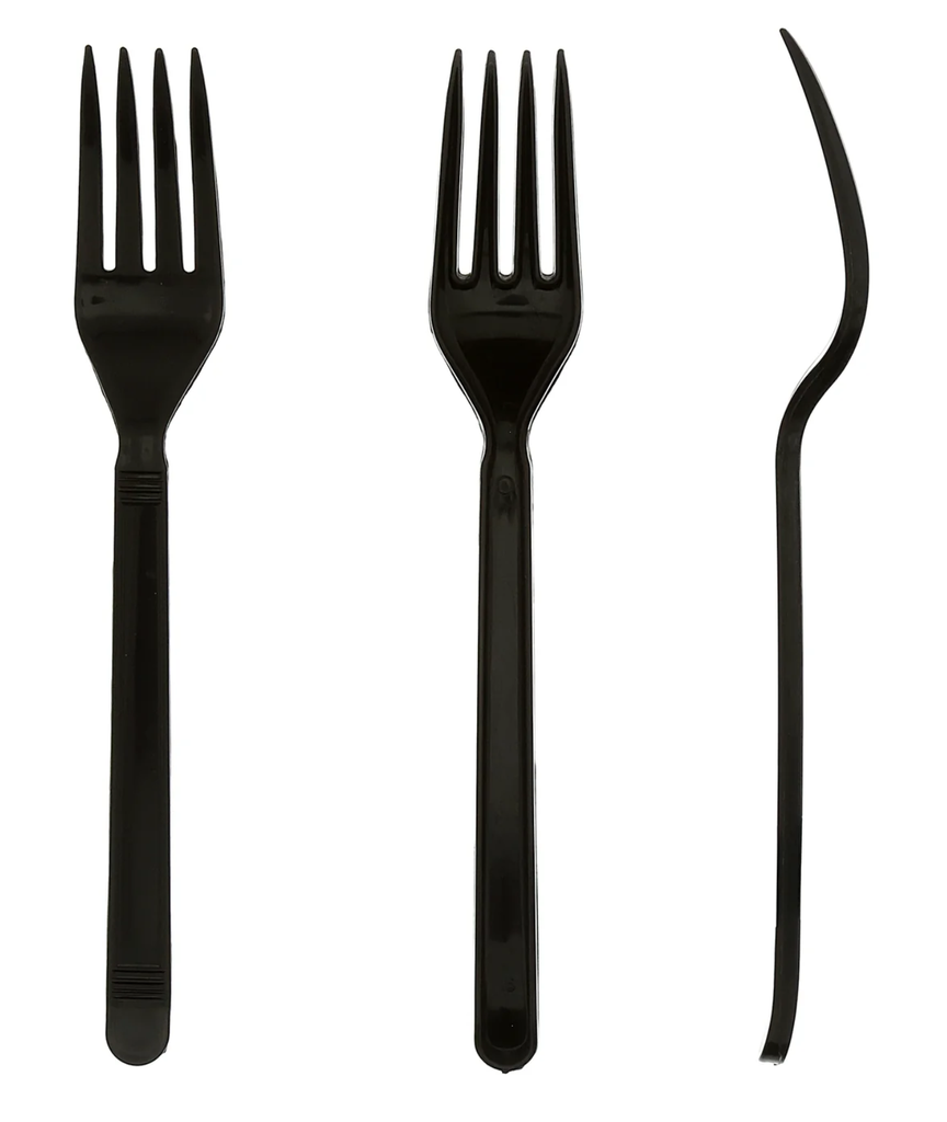 *SPECIAL ORDER ITEM* Fork, heavy weight, Color: Black, Material: Plastic, 1000/cs *ESTIMATED DELIVERY 1 TO 2 WEEKS* (NOT RETURNABLE)