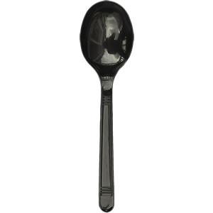 Soup spoon, medium heavy weight, Color: Black, Material: Plastic, 1000/cs