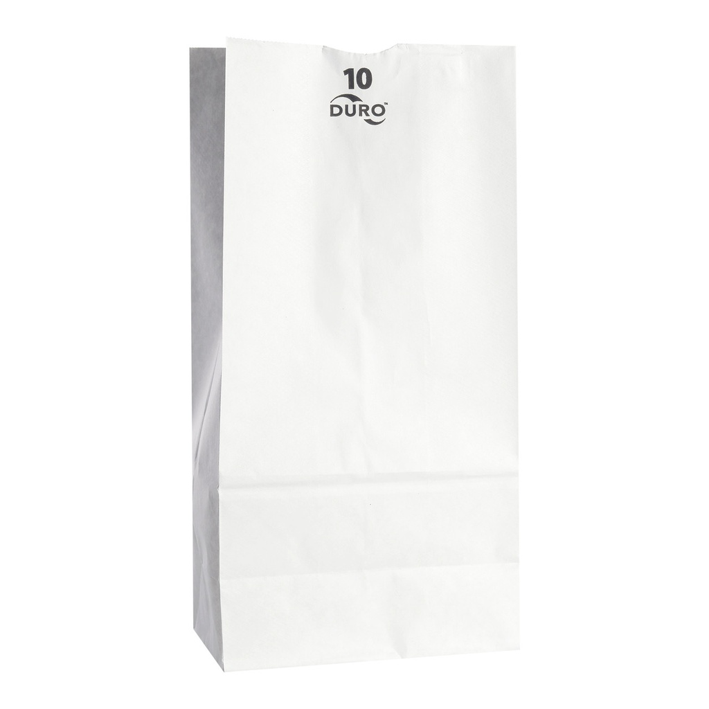 10# Grocery Bag, Color: White, Size: 6.31"x4.18"x13.37", Material: 35# Paper, Certified Compostable, 100% Recyclable, 500 Bags Per Case