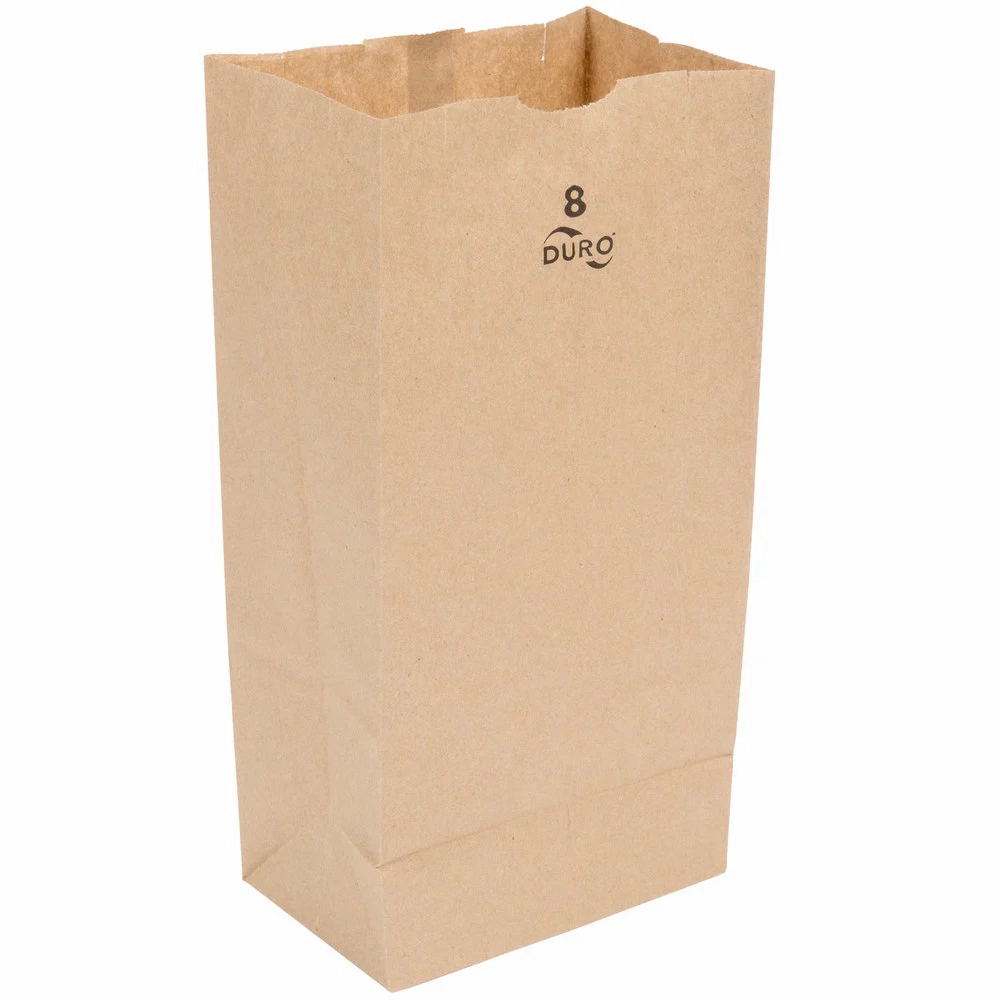 Paper Bag, 8 LB, Color: Natural, Size: 6.12"X4.17"X12.44", Basis Weight: 35#, 500 Bags/Bale