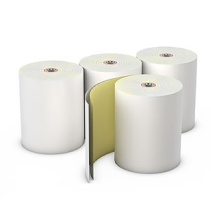 Register roll, bond paper, 2-ply, color: white-canary, carbonless, size: 3" x 92', 50/cs