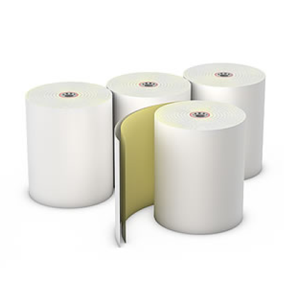 Register roll, bond paper, 2-ply, color: white-canary, carbonless, size: 3" x 95', 50/cs