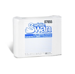 [012022-03] Dinner Napkin, 2-ply, Color: White, Size: 15"x16", 1/8 Fold, 3008/cs