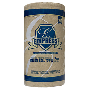 Kitchen roll towel, Color: Natural, Size: 11"x8", 2-ply, Made from 100% recycled fiber, 250 sheets/roll; 12 rolls/cs