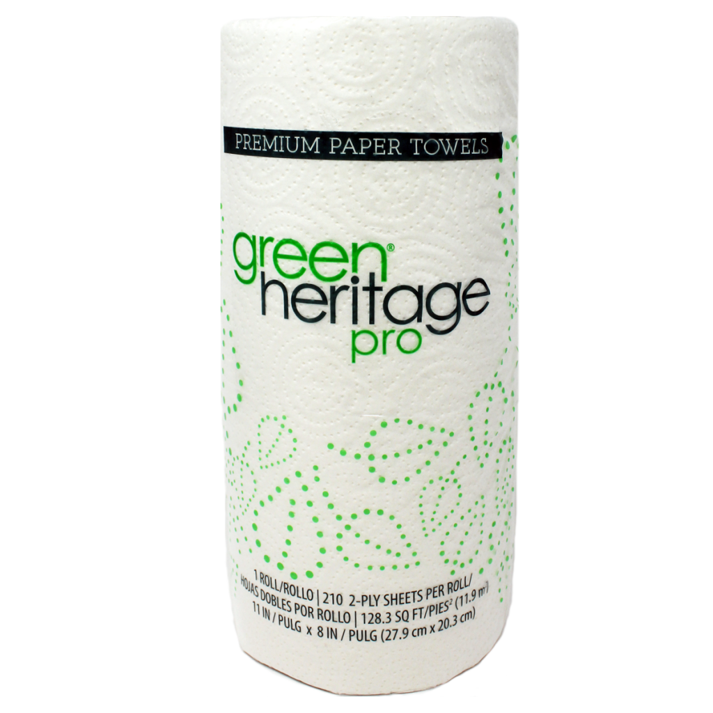 [012047-03] Kitchen roll towel, Color: White, Size: 11"x8", 2-ply, Made from 100% recycled fiber, Green Seal Certified, 85 sheets/roll; 30 rolls/cs