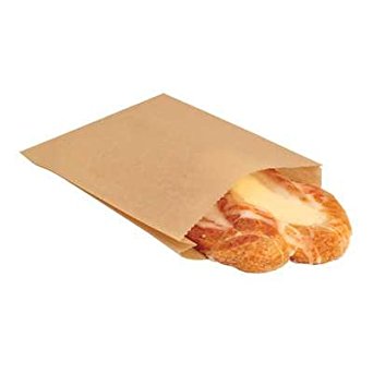 Pastry/Cookie/Sandwich Bag, Size: 6.5"x1"x8", Color: Natural, Compostable, 2000/cs