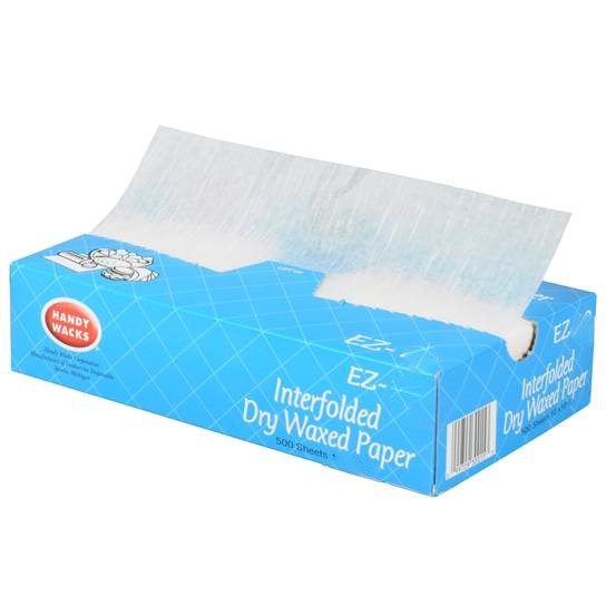 12 X 10 3/4  Dry Wax Interfold Deli Paper, White, 6000 Per Case