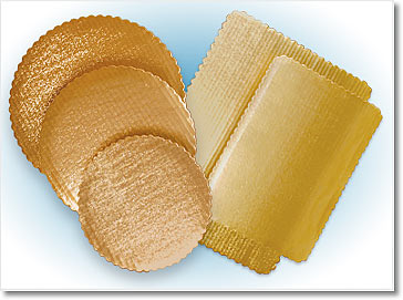 Gold Cake Circle, Diameter: 9", Scalloped, 200/cs