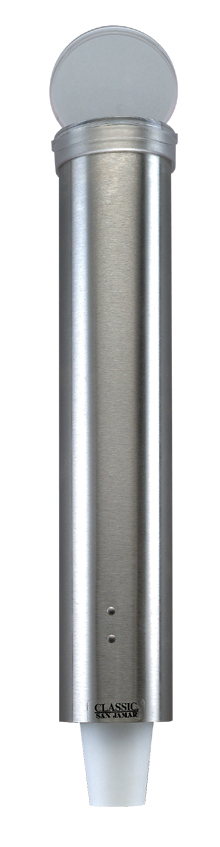 Cup dispenser, Pull-type, Material: Stainless steel, Holds 3 to 5 oz cups
