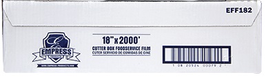 PVC Food Wrap Cling Film in Cutter Box, 18"X2000', Color: Clear, 1 Roll/Box