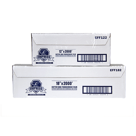 PVC Food Wrap Cling Film in Cutter Box, 12"X2000', Color: Clear, 1 Roll/Box