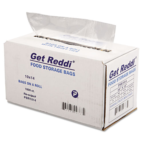 10" x 14", 0.75 mil Food Bag, Color: Clear, 1000 Bags Per Roll
