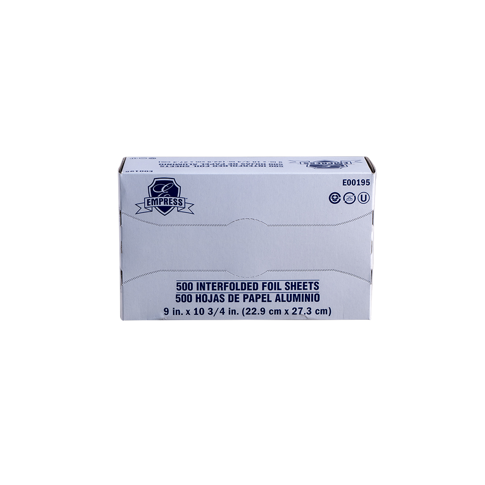 *SPECIAL ORDER ITEM* Interfolded Aluminum Foil Sheets, Size: 9"X10.75", Color: Silver, Pop-Up Dispenser Box, 500 Sheets/Box; 6 Boxes/Cs; 3000 Sheets/Cs *ESTIMATED DELIVERY 1 TO 2 WEEKS* (NOT RETURNABLE)