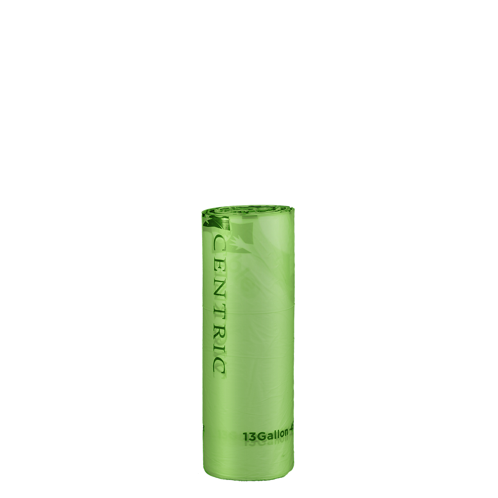 [017022-01] Can Liner, 23"x29", 0.6 mil Thickness, Color: Green, 13 Gallon Capacity, Coreless Rolls, Compostable, 200/cs