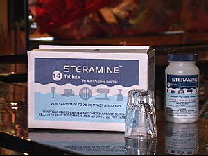 Steramine tablets, third sink sanitizing rinse for glassware, dishes, and utensils, 900/cs