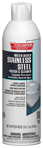 Stainless steel cleaner, water based, 17.5 oz aerosol can; 12/cs