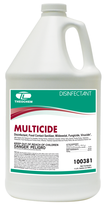 [018032-25] Disinfectant, Food Contact Sanitizer, Mildewstat, Fungicide, Virucide, Auburn PRO Line MULTICIDE, Concentrated, 4x1 gallon/cs