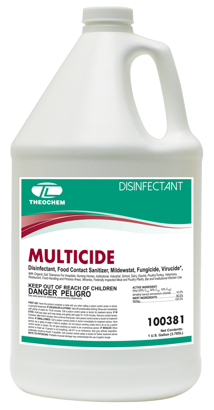Disinfectant, Food Contact Sanitizer, Mildewstat, Fungicide, Virucide, Auburn PRO Line MULTICIDE, Concentrated, 4x1 gallon/cs