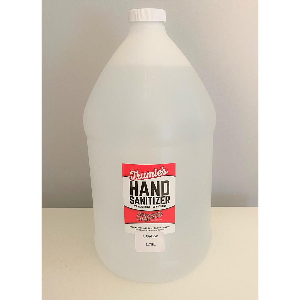 Liquid 80% alcohol hand sanitizer, Fragrance: none, Color: clear, 1 gallon bottle
