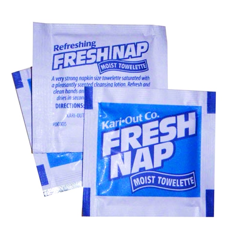 Fresh Nap Moist Towelette 6.5 x 4.75 Blue Graphics 1000