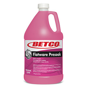 Liquid Flatware Presoak, Brightener & Detarnisher, Concentrated, Fragrance: Mild Chlorine, Color: Pink, 1 Gallon Bottle; 4 Bottles/Cs