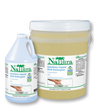 NATURRA SUNSHINE, Manual Dishwashing Detergent, Biodegradable, Non-Phosphate, Color: Clear, Fragrance: Fruity, approved by EPA's Design for the Environment Program, 5 Gallon Pail