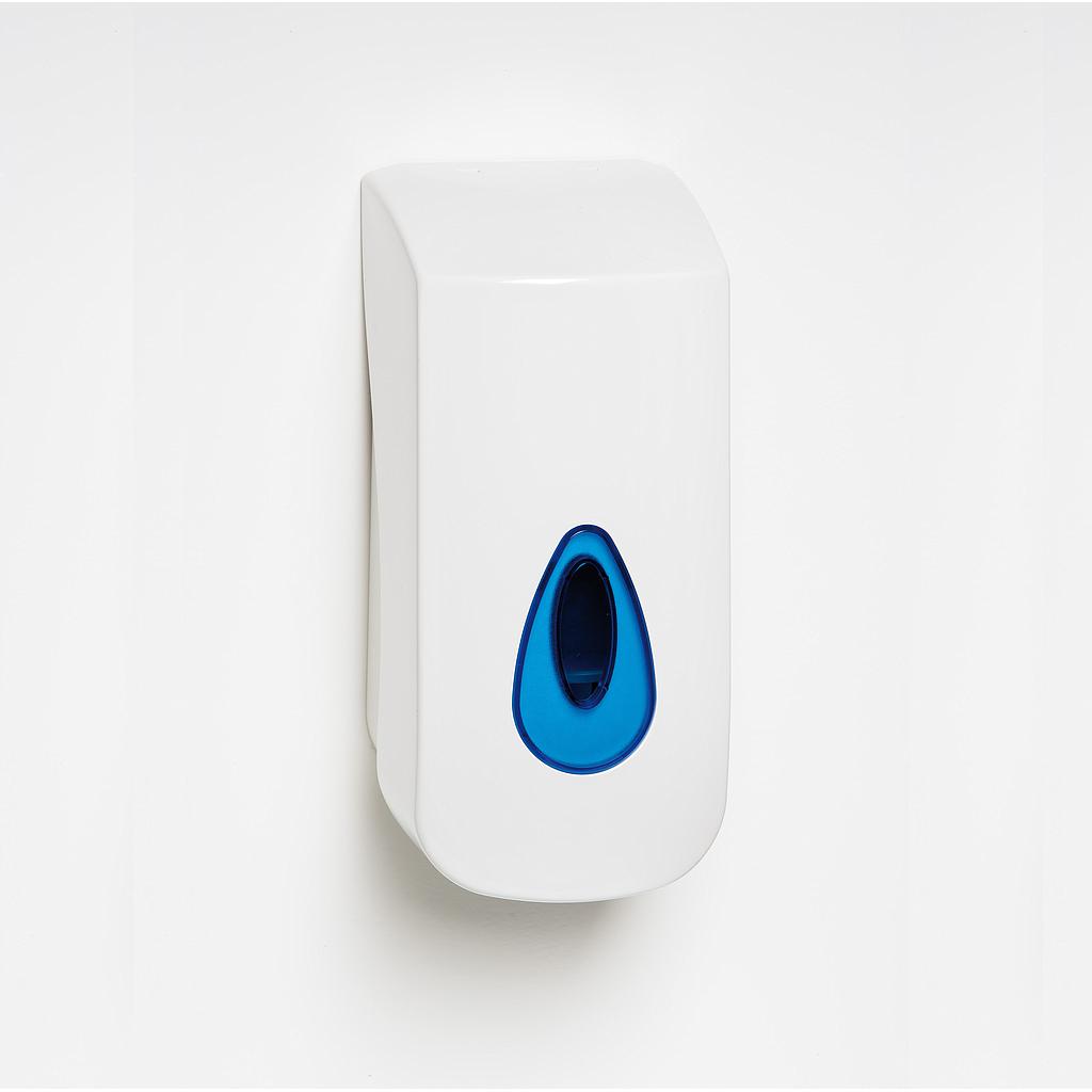 Universal, refillable, bulk foaming soap dispenser, Capacity: 900mL, Color: white with blue window