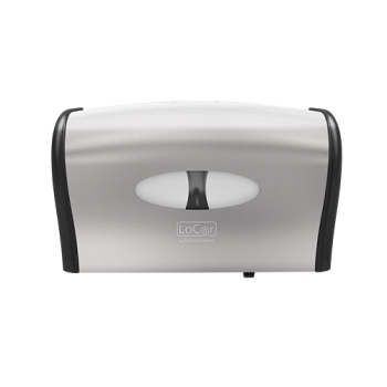 Manual Bath Tissue Side-By-Side Dispenser, Finish: Stainless Steel, SOLARIS NVI LOCOR, Dimensions: 7.68"H X 12.2"W X 6.89"D