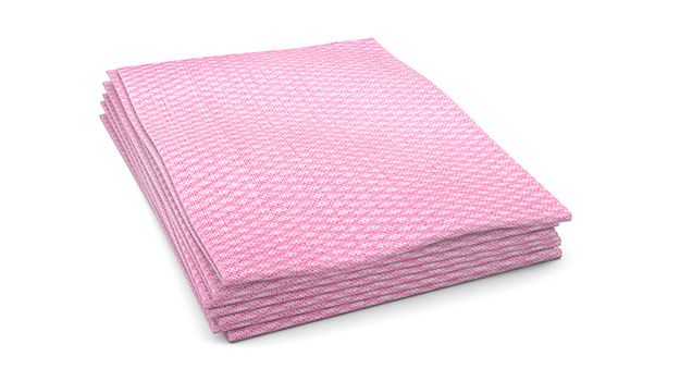 Food Service Towel / Wiper, 1/4 Fold, Size: 12"x21", Color: Pink, 200/cs