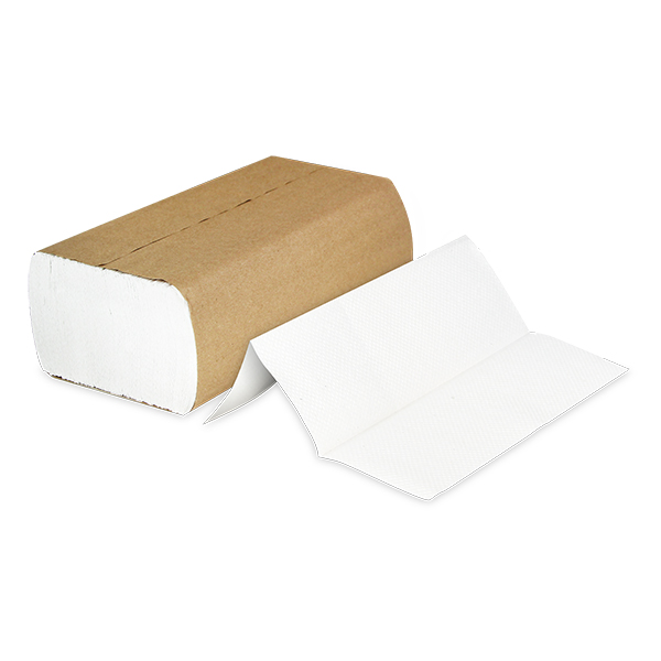Multi-Fold Towel, Color: White, 1-Ply, 9"X9.5" Sheets, Embossed, Made with 100% Recycled Fibers: 80% Post-Consumer & 20% Pre-Consumer, 250 Towels/Pack; 16 Packs/Cs; 4000 Towels/Cs