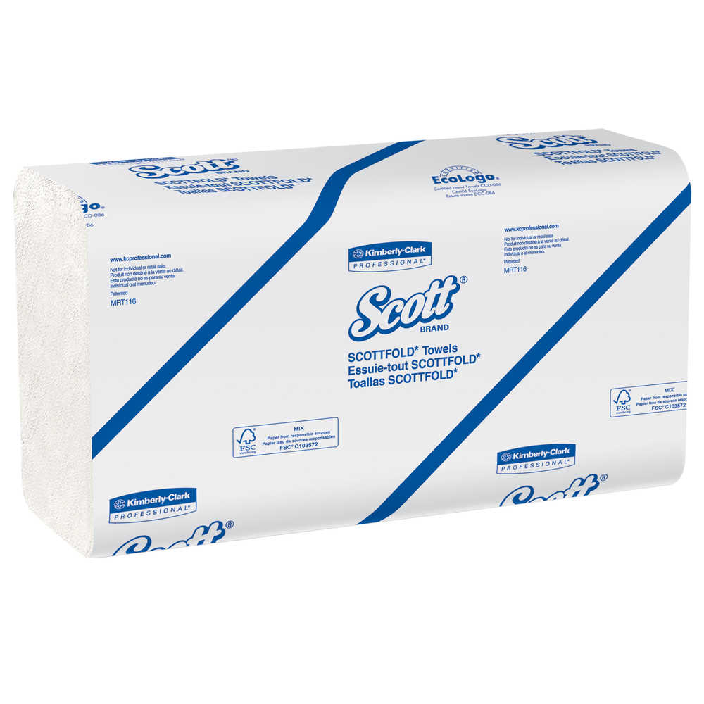 Scott/Multi-Fold Paper Towels, 1-ply, Size: 9.4"x12.4", Color: White, 4375 towels/cs
