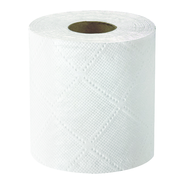 Bathroom Tissue, 4.5"x3.75", 500 sheets per roll, 2 ply, Made with 100% Recycled Fibers, White, 96 rolls/cs, Made in USA, 37 lb